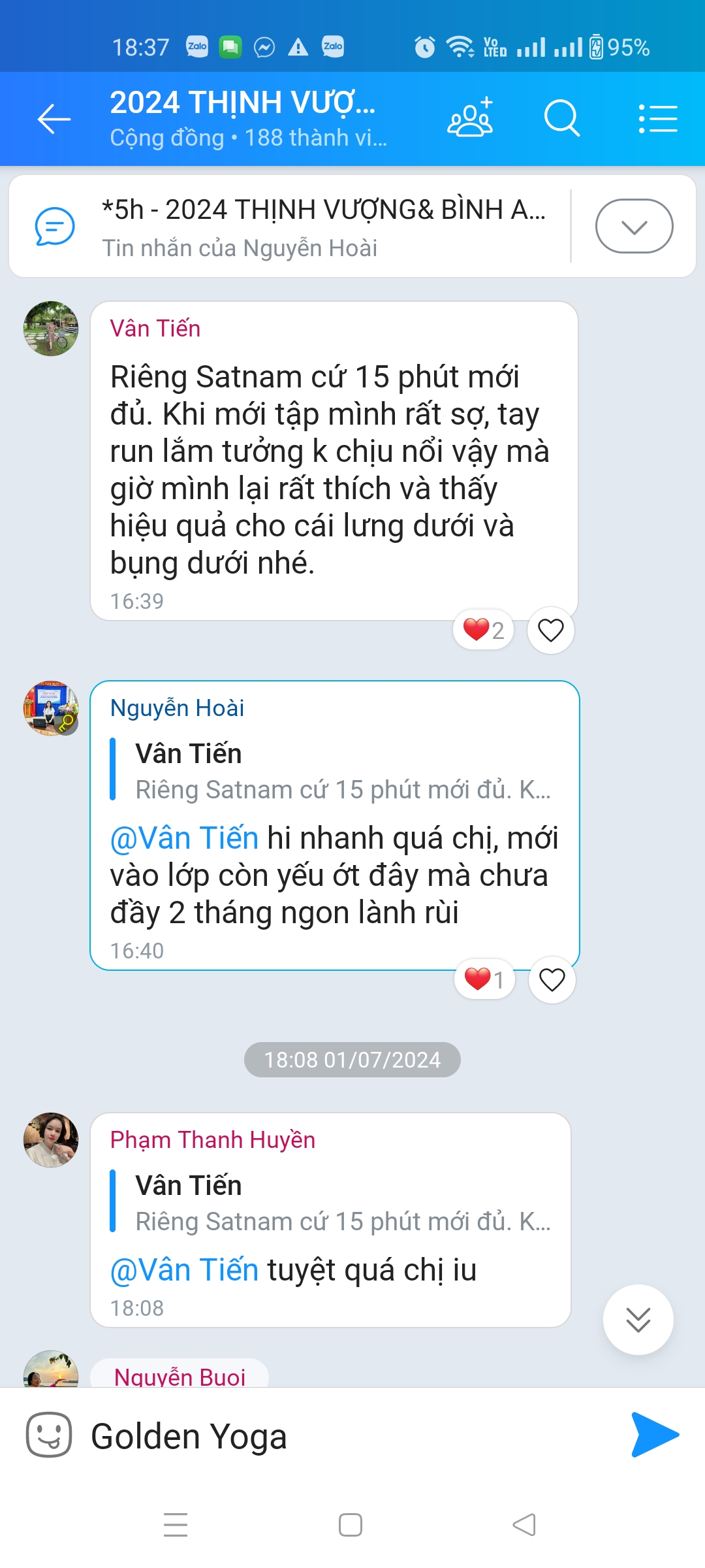 Phản hồi của học viên sau khi tham gia lớp Yoga online